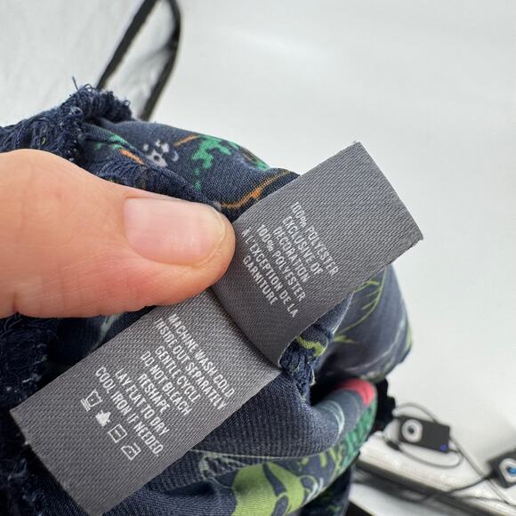 Aerie Floral Wide Leg Smocked Waist Pull-On Pants Size M Boho Lounge Feminine - Picture 6 of 9